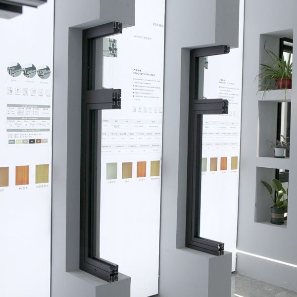 Soundproof Double Glazed Modern Black Aluminum Windows Custom Color