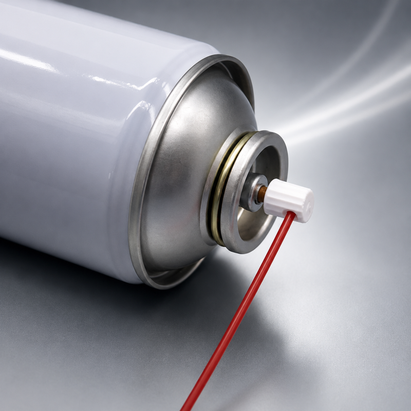 Precision Metal Aerosol Valve with Four Hole High-pressure Stream for Carburetor Cleaning in One Inch Size
