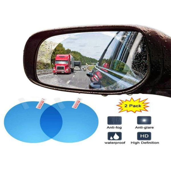 Flexible High Clear Car Rearview Mirror Film Nano Film Circular PET Waterproof Anti Fog Film 2 Packs
