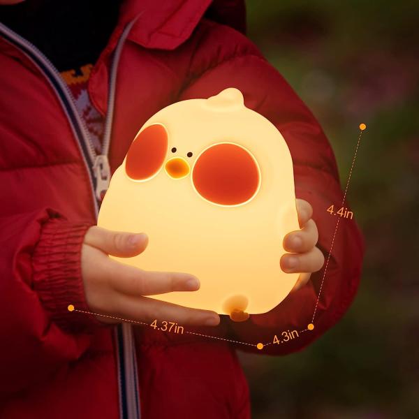 Lâmpada nocturna de pato para crianças Lâmpada de pato recarregável Dimmable Lâmpada nocturna de silicone LED Lâmpada de cama Lâmpada nocturna de berçário