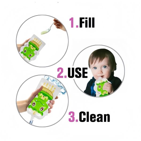 90g Apple Puree Baby Food Spout Bag With Anti-Swallowing Lid