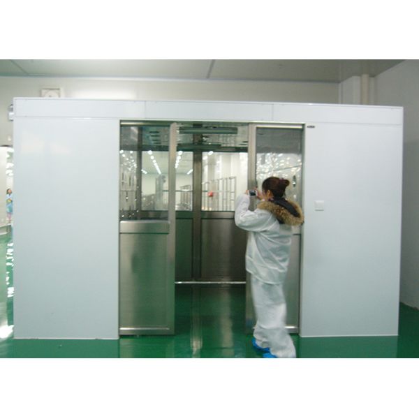 Тоннель ливня воздуха автоматических раздвижных дверей нержавеющей стали Двух-лист тайника большой для материалов для комнаты класса 100 чистой