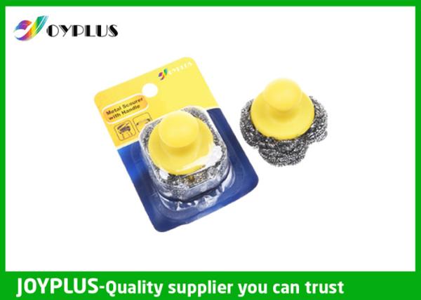 Eco Friendly Stainless Steel Cleaning Pads , Kitchen Scouring Pad With Handle