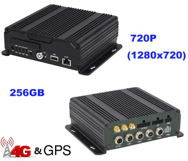 School Bus 4 Cameras vehicle video recorder With Free Mobile Phone APP , 4G GPS 720P MDVR