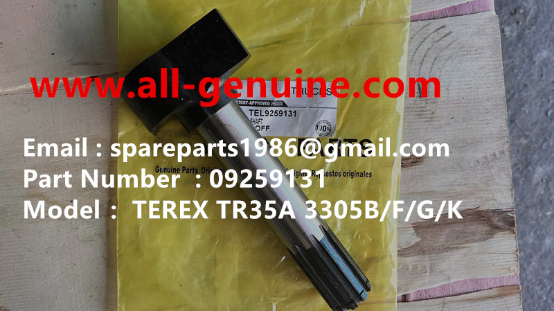 09259131 SHAFT TEREX  RIGID DUMP TRUCK PTO YOKE 3303 3307 3304 TR35 TR50 TR60 TR100 MT4400 UNIT RIG ALLISON 