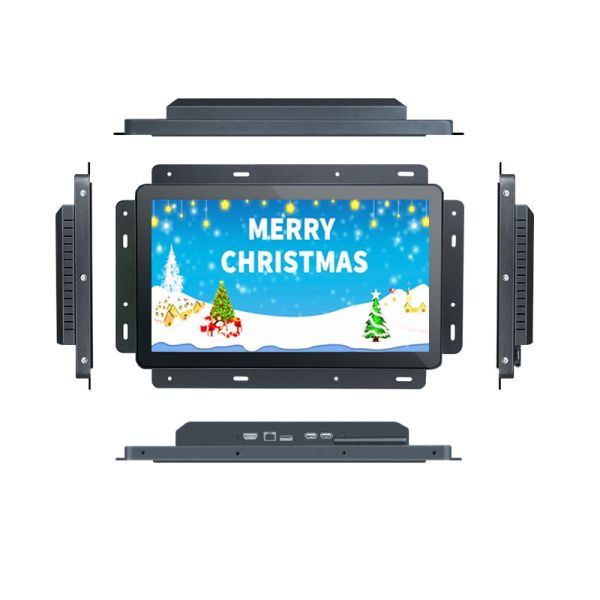 Metal da exposição do LCD do quadro aberto dos multimédios que abriga Media Player incorporado preto