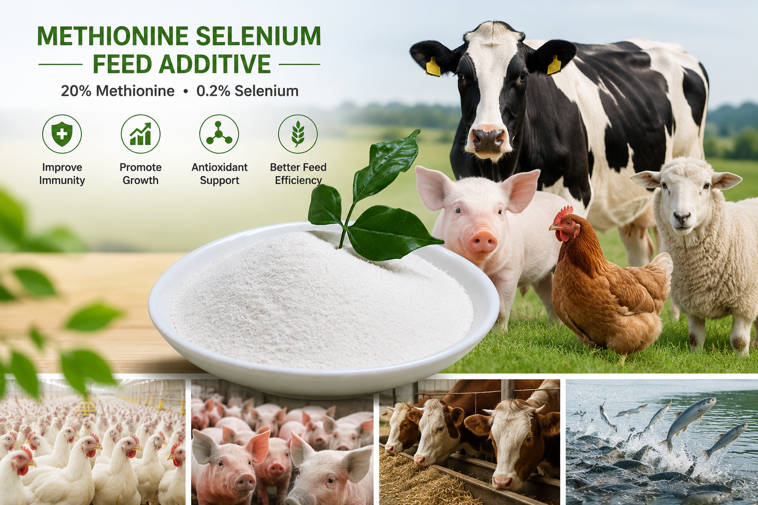Methionine Chelated Selenium 0.2% Organic Selenium Amino Acid Chelate Feed Additive Improve Animal Reproduction & Growth For Poultry Livestock Aquaculture