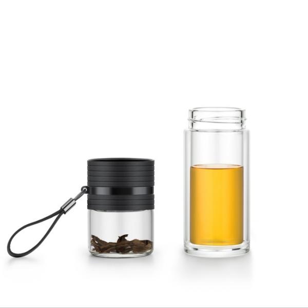 Outdoor Travel Double Wall Glass Tea Infuser Thermos 304 Stainless Steel