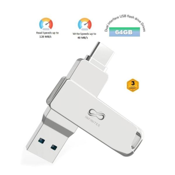 OEM Dual Interface USB C+USB3.2  256GB USB Flash Drive Wide Compatibility