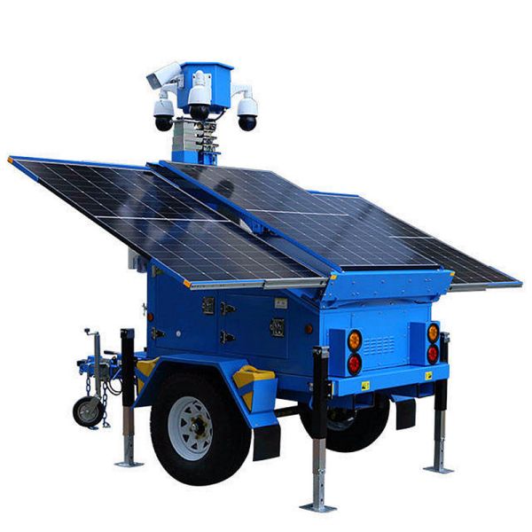Outdoor Light Tower CCTV Camera Surveillance Tower Foldable Design Trailer Solar Lighting Towers