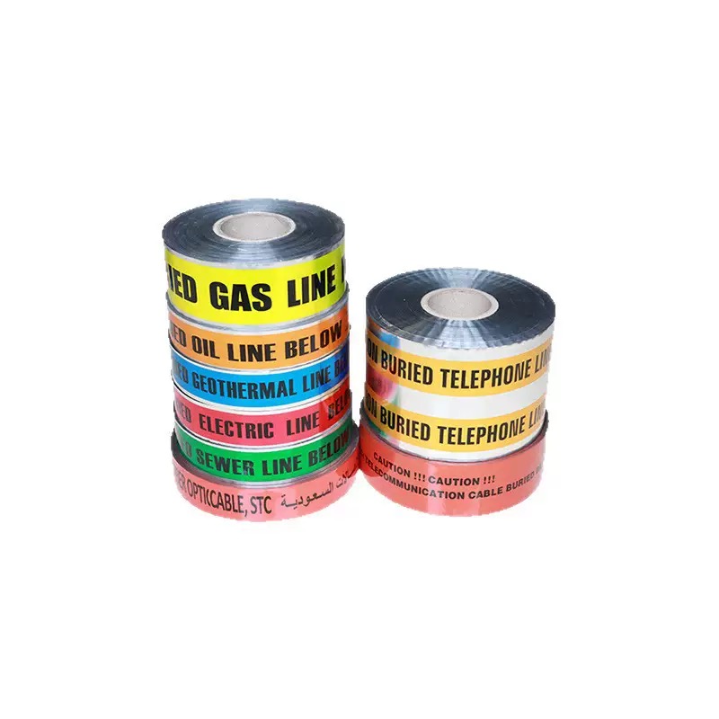 Custom Printed Logo Aluminium Foil Coated PE Underground Detectable Marking Tape Warning tape Barrier Tape