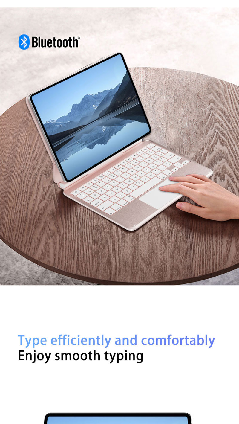 Aluminum Alloy Waterproof Ultra-Slim Backlit Keyboard Case for iPad 11/12.9/13 BT Smart Keyboard Cover OEM Supported