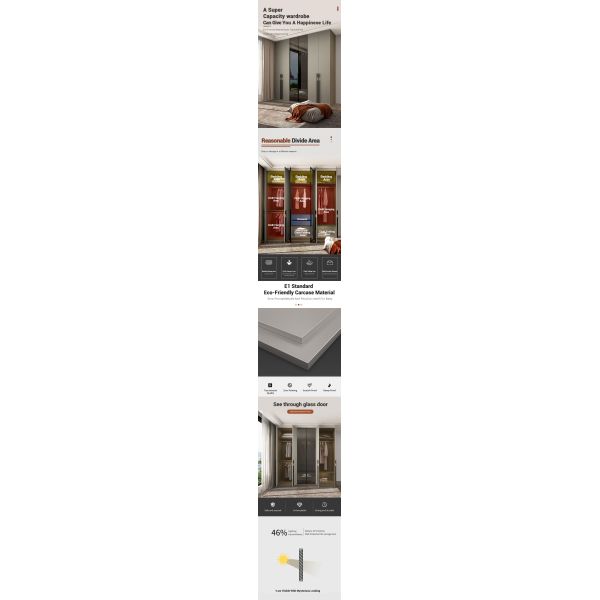 Modern Design Customizable Color Wardrobe with Eco-Friendly Material for Bedroom and Apartment
