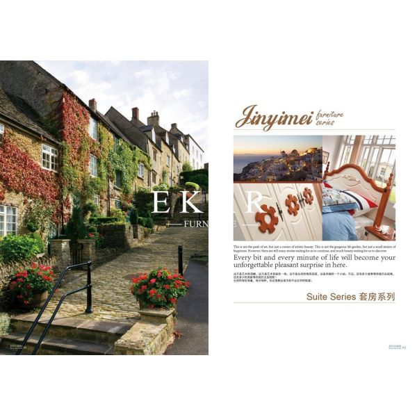 Mediterranean style European bedroom furniture wooden Double Bed