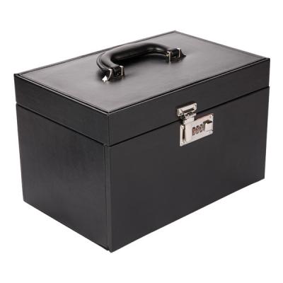 O falso feito sob encomenda cobre o caso de empacotamento portátil da guarda-joias luxuosa com punho