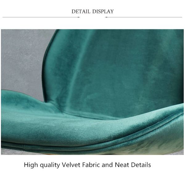 Hot Sale Metal Leg Dinning Chair Modern Restaurant Hall French Fabric Velvet Beetle Dining Chair