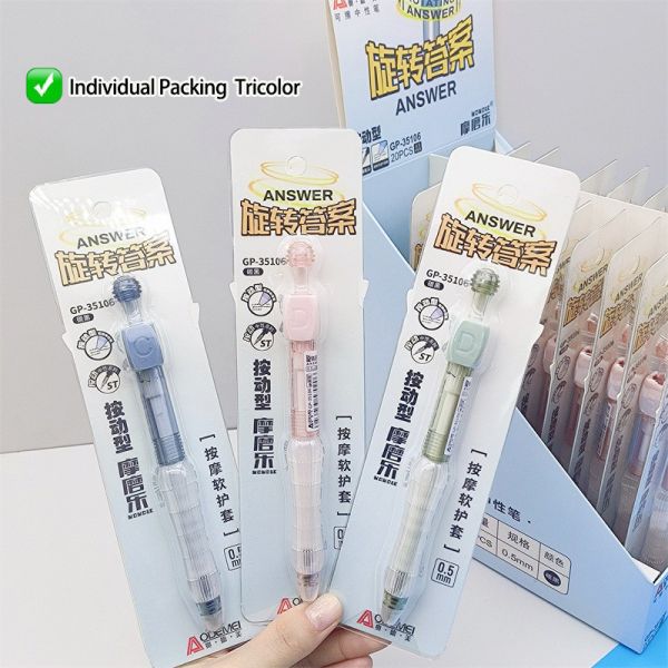 Mode stylo rotatif de jouet éteignable stylo neutre en plastique de 0,5 mm pour les étudiants