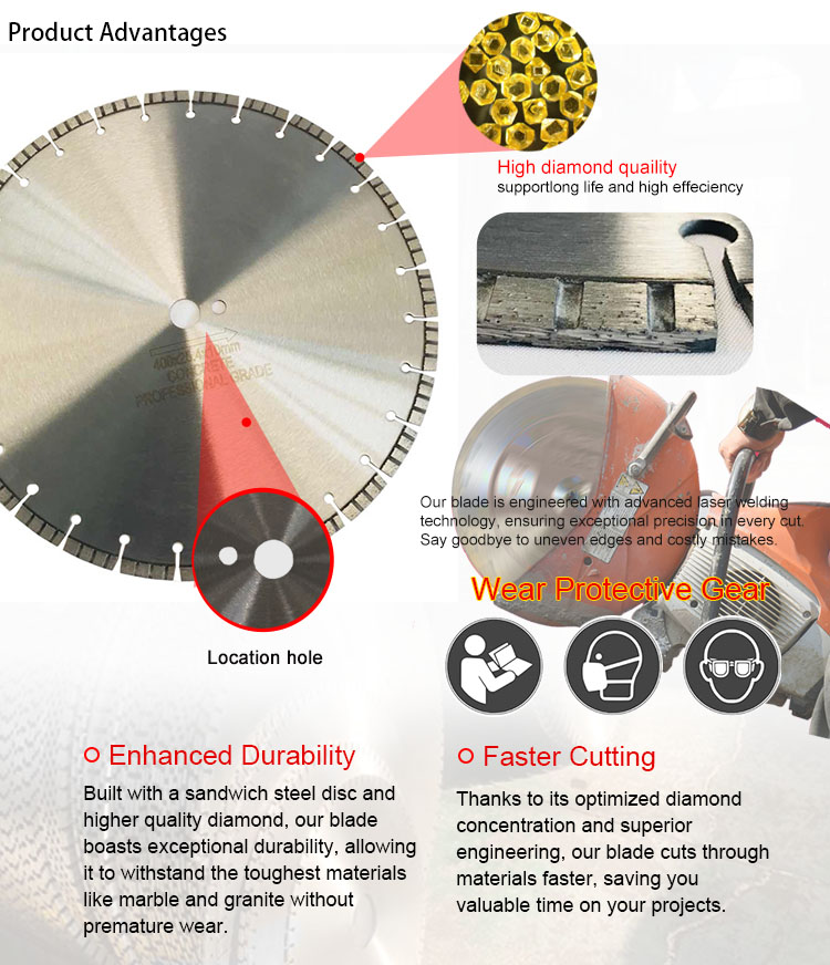 350mm 14 Inch Laser Welded Concrete Saw Blades For Circular Saw