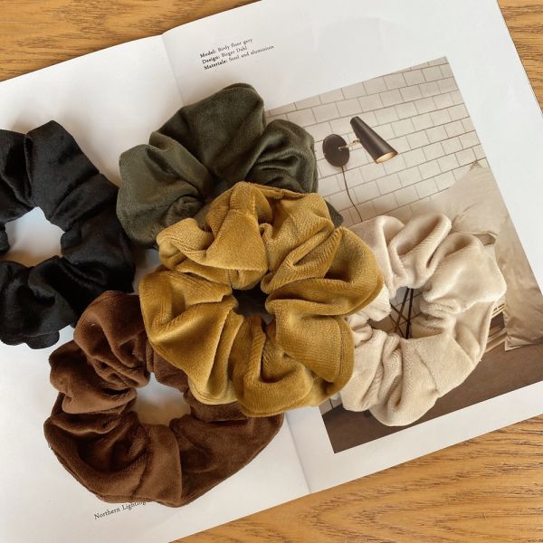 Christmas Flannel Hair Tress Velvet Hair Accessories Set Leopard Hair Tie Scrunchies