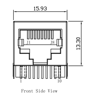 HR901130A RJ45 With Integrated 10/100BT Magnetics THT Shielded LPJG0806DNL