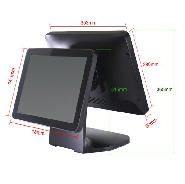 All In One LED Display Dual Screen Pos Machine Black Color With Built - In MSR