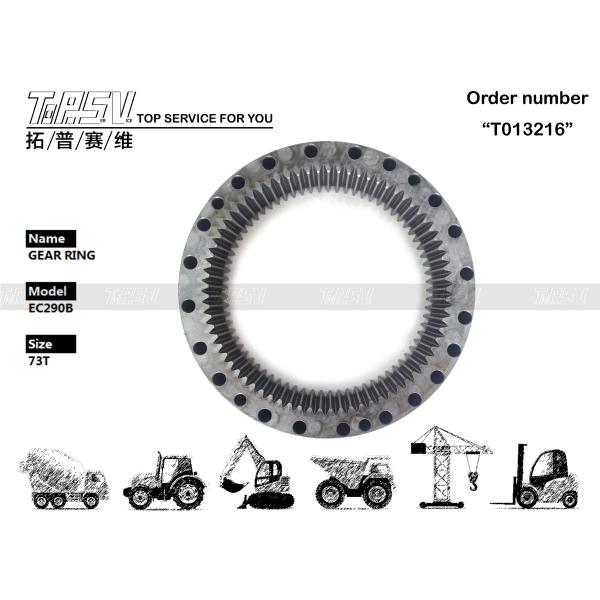 Black EC290B Excavator Swing Inner Gear Ring With Gear Meshing Installation VOE14547266