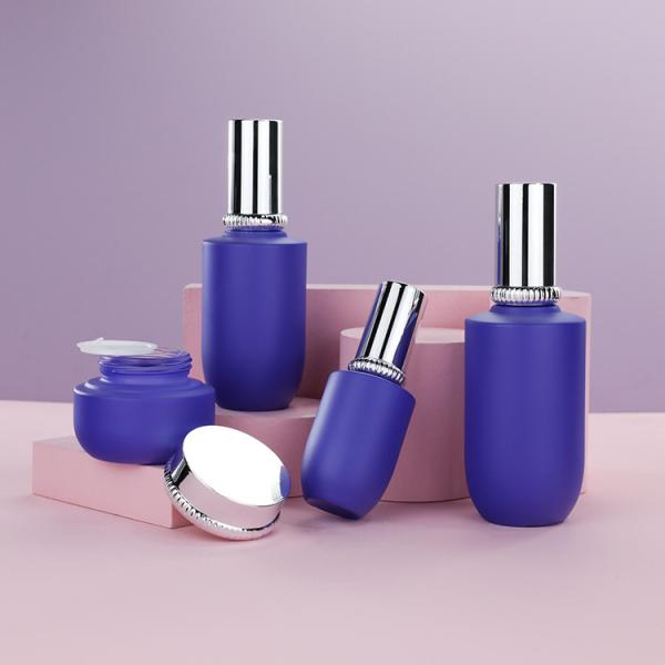 Garrafas 30ml-120ml cosméticas luxuosas de empacotamento cosméticas vazias do roxo feito sob encomenda