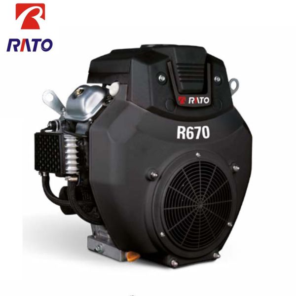 High Productivity Rato R670 24HP V-Twin Double Cylinder Horizontal Shaft OHV Gasoline Engine with Bore*stroke 78*70 670cc