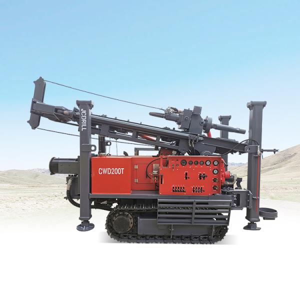 CWD200T Crawler Mounted Water Well Drill Rig 2000m Depth 5500Nm Torque