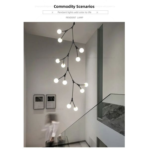 Staircase Hanging Lamps Attic Staircase Lighting Glass Pendant Light (WH-NC-150)