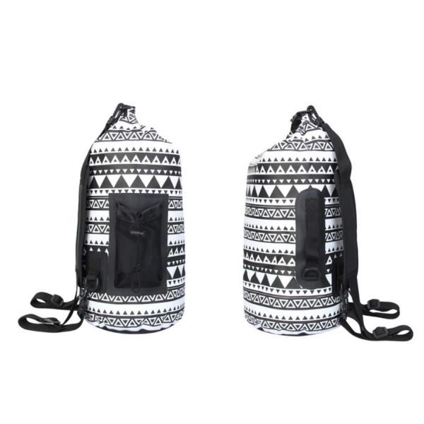 15 Liter PVC Waterproof Dry Bag With Mesh Bag Digital Printing Color For Adult