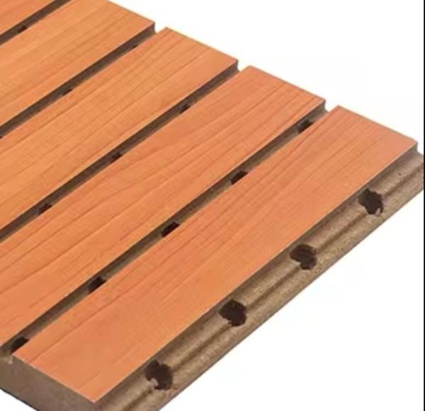 China wholesale oem available grooved modern sound proof wall natural oak wood acoustic panels for Auditorium