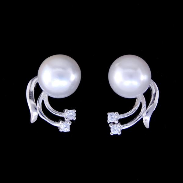 Sweety 925 Sterling Silver Pearl Earrings Snow Shape For Girl Friend Gift