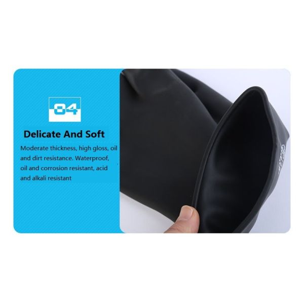 Промышленные перчатки, устойчивые к кислотам и щелочам, черные резиновые перчатки, утолщенные от химических пятен и коррозии