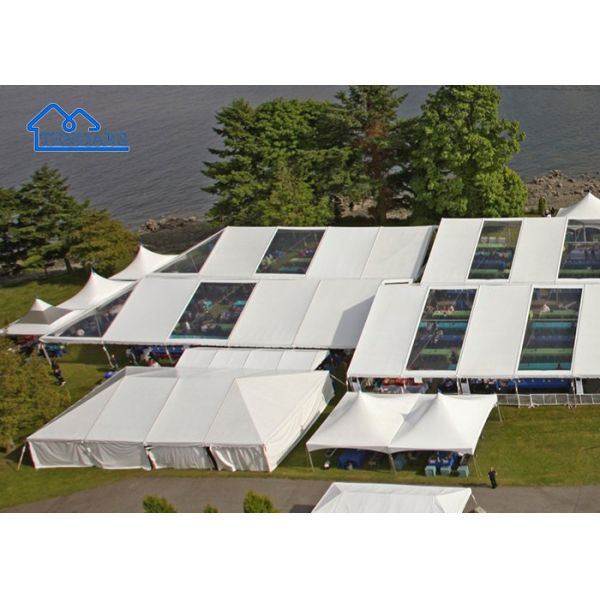 All-Weather Poolside Party Marquee Tents Waterproof PVC Aluminum Alloy Frame Super Canopy Structure
