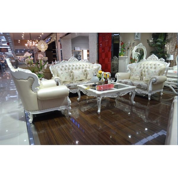 Luxury Hand Carving Velvet Classic 6 Seaters Antique Living Room Furniture Sofa Set