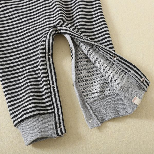 Custom New Kids 100% cotton Long Sleeve Clothing zipper Jumpsuit Baby Romper with hat