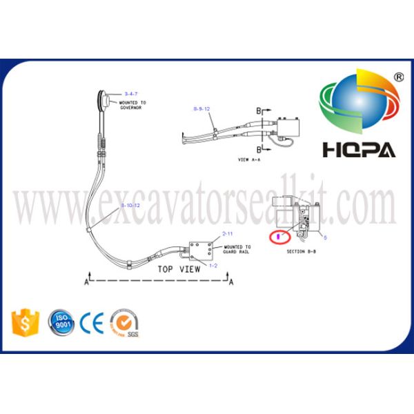 7Y-3913 4I-5496 Double Cable Excavator Motor , Throttle Control Motor E312 E320