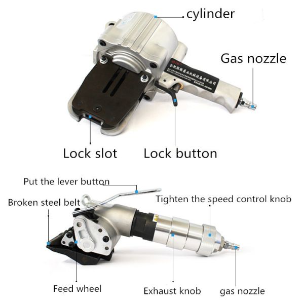 FTL-32 FTS-32 Pneumatic Tensioner and Sealer for Steel Strap Strapping Easy Operation