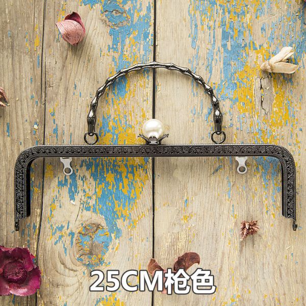 DIY Antique Brass Purse Clutch Frames With Bamboo Handle