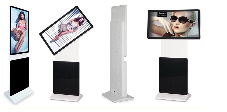 Samsung LCD Panel Rotatable Touch Screen Kiosk Free Standing With Plug And Play Function