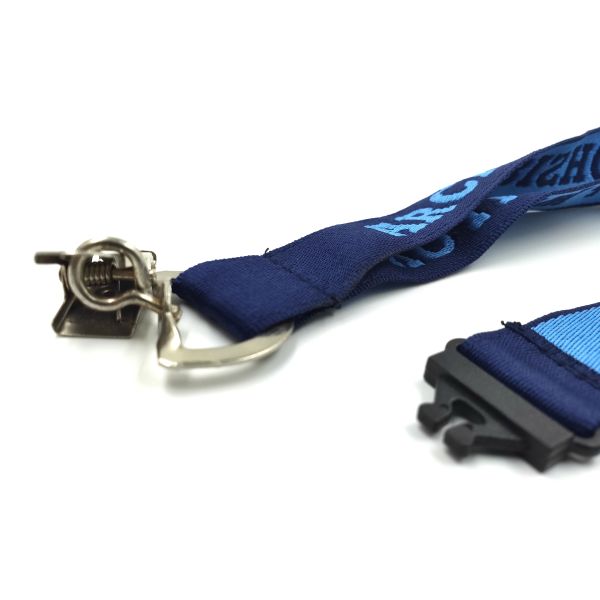 Woven Flat Id Neck Lanyard , Polyester Jacquard Neck Lanyard For Badges