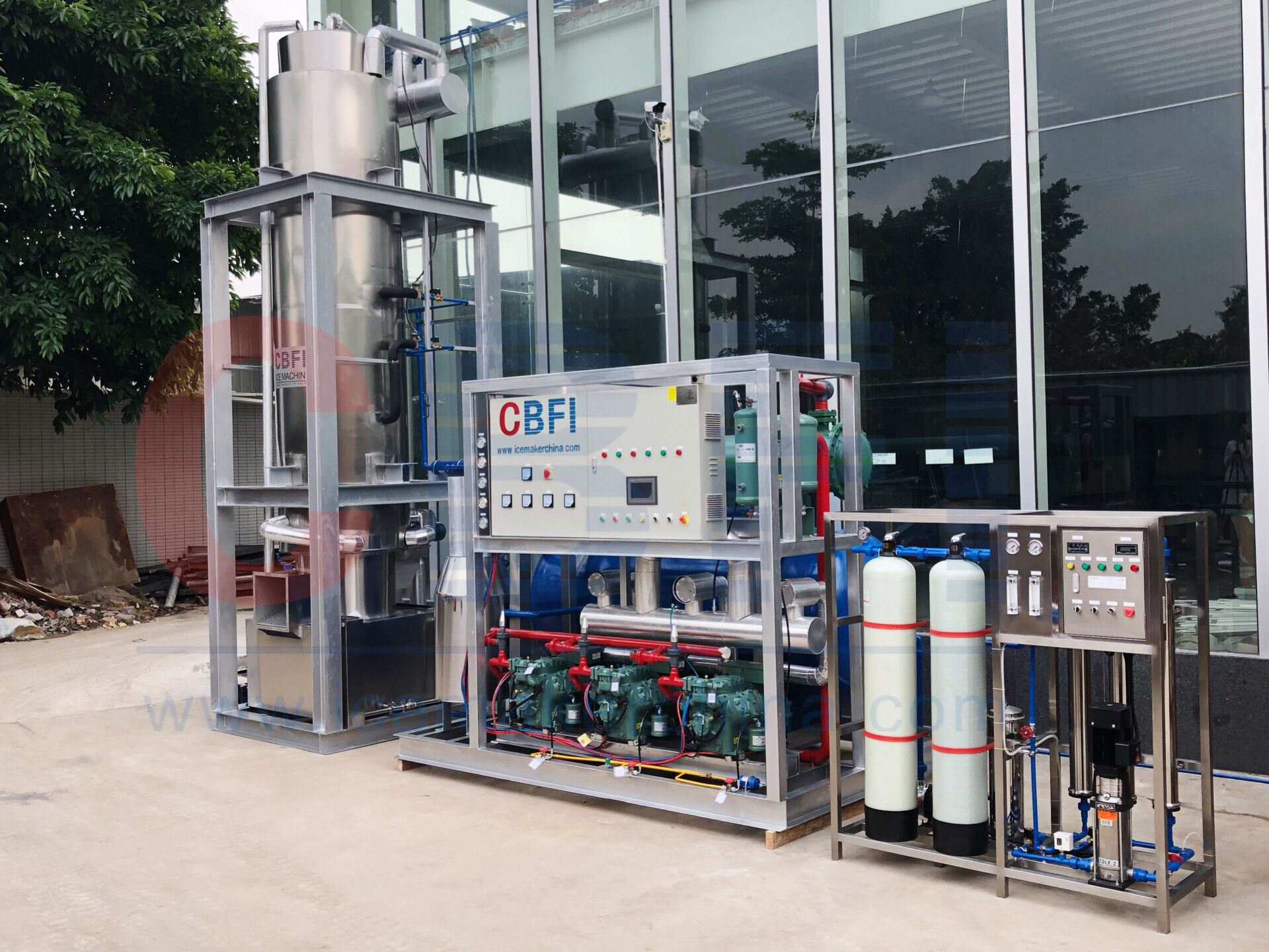 Система КБФИ Фреон машина трубки льда 30 тонн с Семи герметичным компрессором