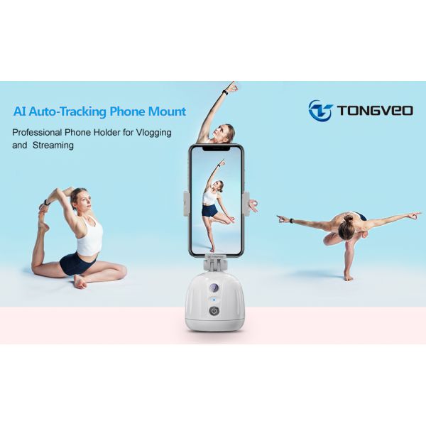 AI привел автоматический отслеживая держатель в действие телефона для Vlogging, течь и видео- звонков