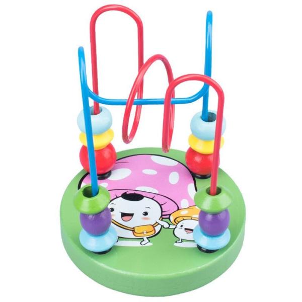 Montessori Wooden Toys for Kid Wooden Circles Bead Wire Maze Roller Coaster Educational Wood Puzzles Baby Toys