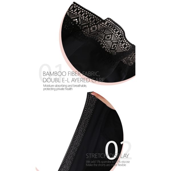 Mid-Rise Leak Proof Period Underwear XS-6XL Lace Menstrual Period Underwear
