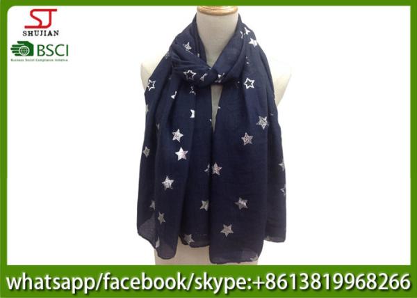 China supplier silver star iron shawl gilding spring summer scarf  70*180cm 20%Cotton 80%Polyester sun protection
