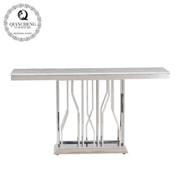 tabela de console 0.3cbm de aço inoxidável de 160x45x85cm com parte superior de mármore 20mm