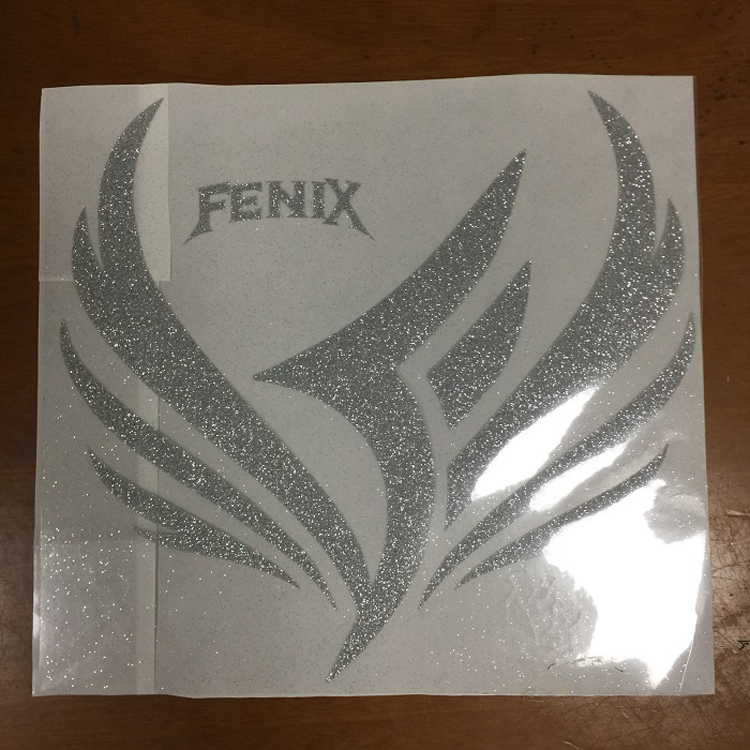 customized Fine Flake Glitter Iron On Logos/Metallic Glitter Vinyl Logos for Clothing