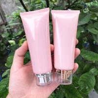 Tubo facial de creme 100ml do limpador da mão reusável plástica do rosa do GV